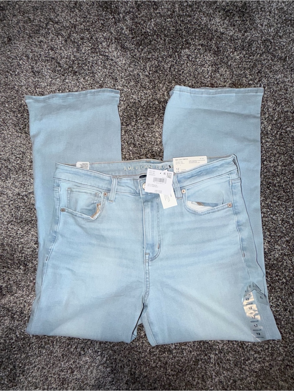 American Eagle Outfitters Light Wash High-Rise Wide Leg Jeans